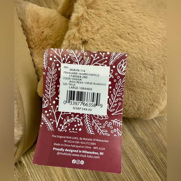 MUK LUKS WOMEN'S KIRSTEY SLIDE SLIPPER Brown Size L (9-10) NWT - Picture 4 of 8